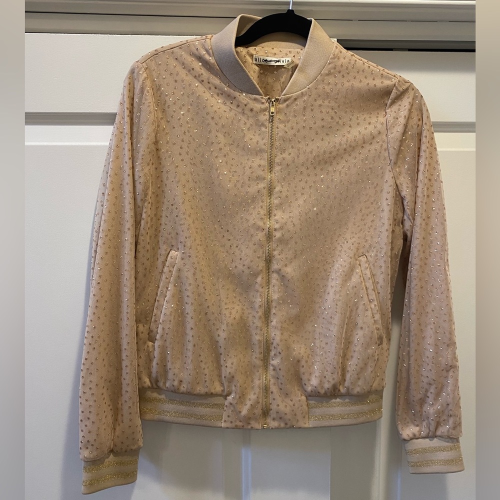 Alice + Olivia Light Pink Bomber Jacket Sz 6